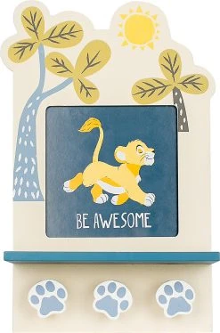 Be IMeX König Der Löwen Bilderrahmen Und Garderobe Mit 3 Haken, Beige