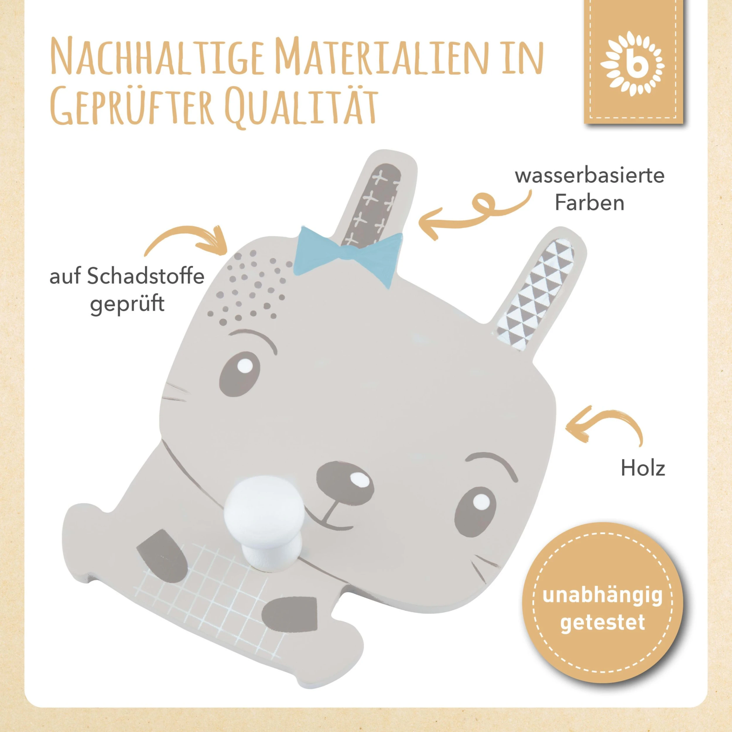 Bieco Spielwaren Kindergarderobe Hase In Blau – Bild 5