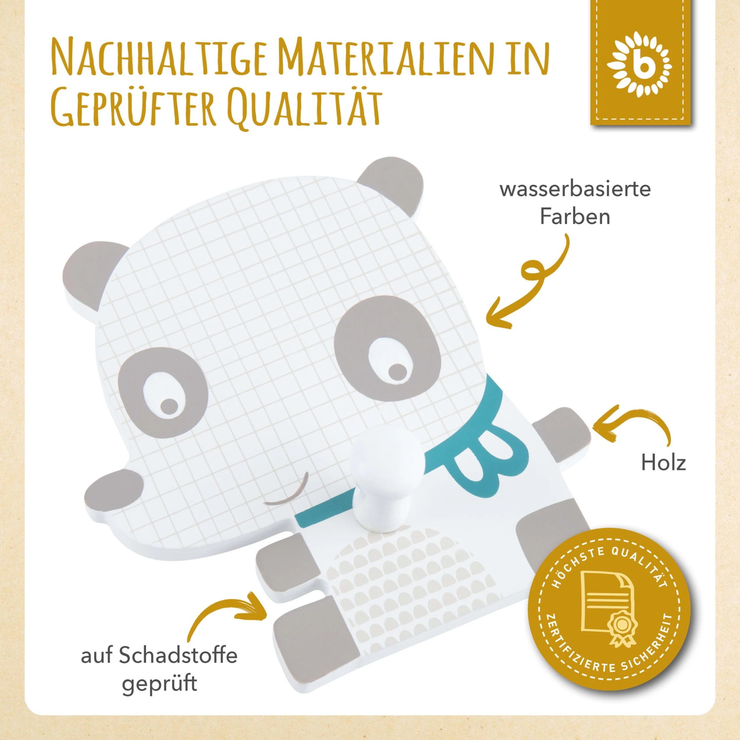 Bieco Spielwaren Kindergarderobe Panda In Weiß - Image 5