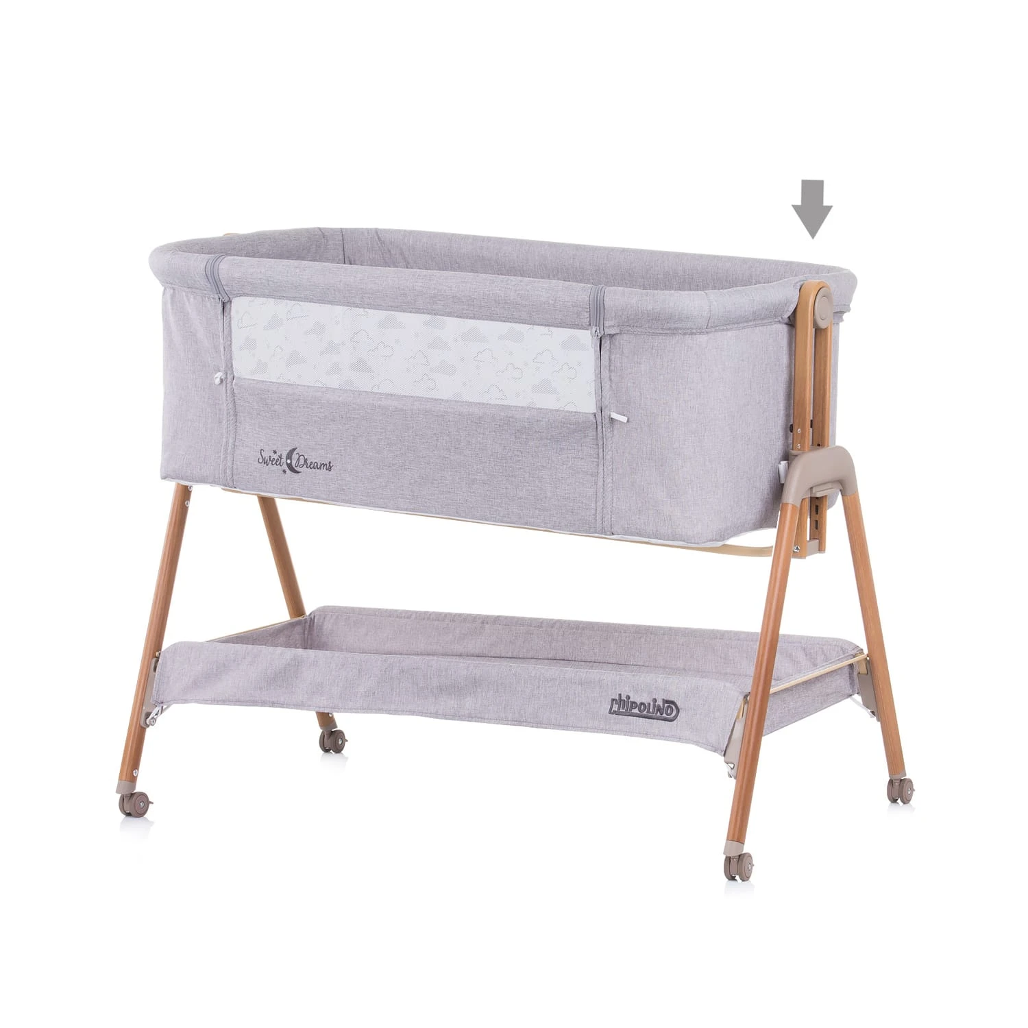 Chipolino Babybett Sweet Dreams Rollen In Grau - Image 4