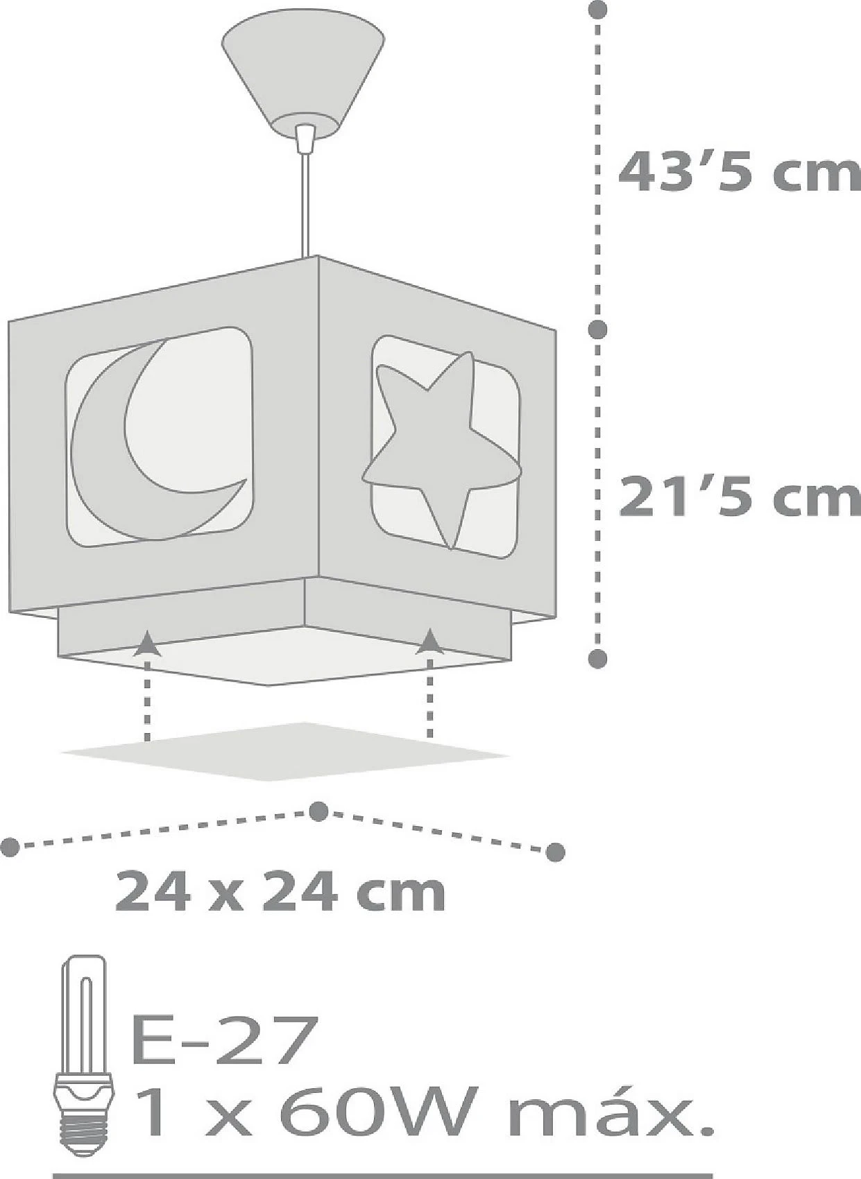 Dalber Hängelampe Mond & Sterne Grau/weiß, A - Image 5