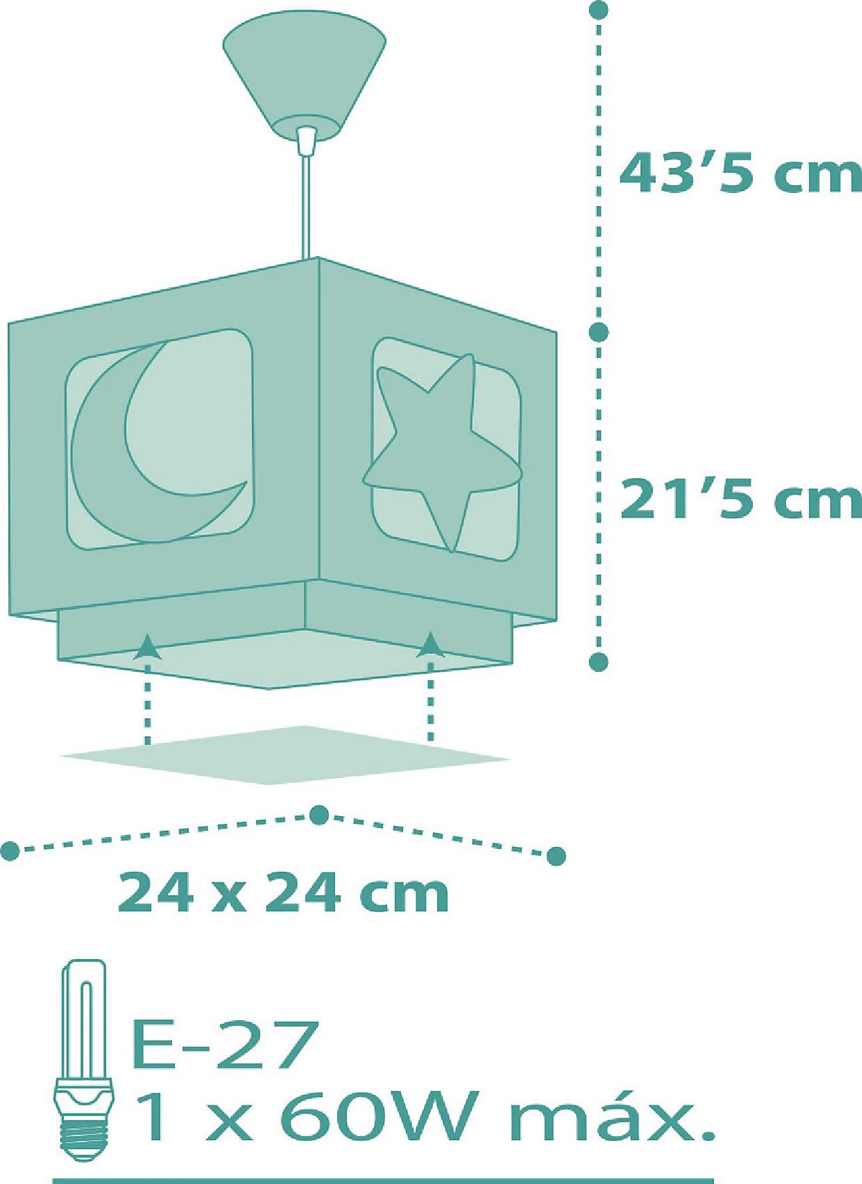 Dalber Hängelampe Moonlight, Türkis, A - Image 5