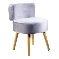 ECHTWERK Sitzhocker Mit Rückenlehne "Milo" In Grau