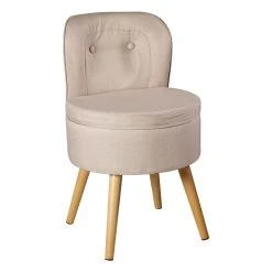 ECHTWERK Sitzhocker Mit Rückenlehne Und Stauraum "Vince" In Creme