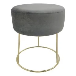 ECHTWERK Sitzhocker Mit Samtbezug "Marylin" In Grau