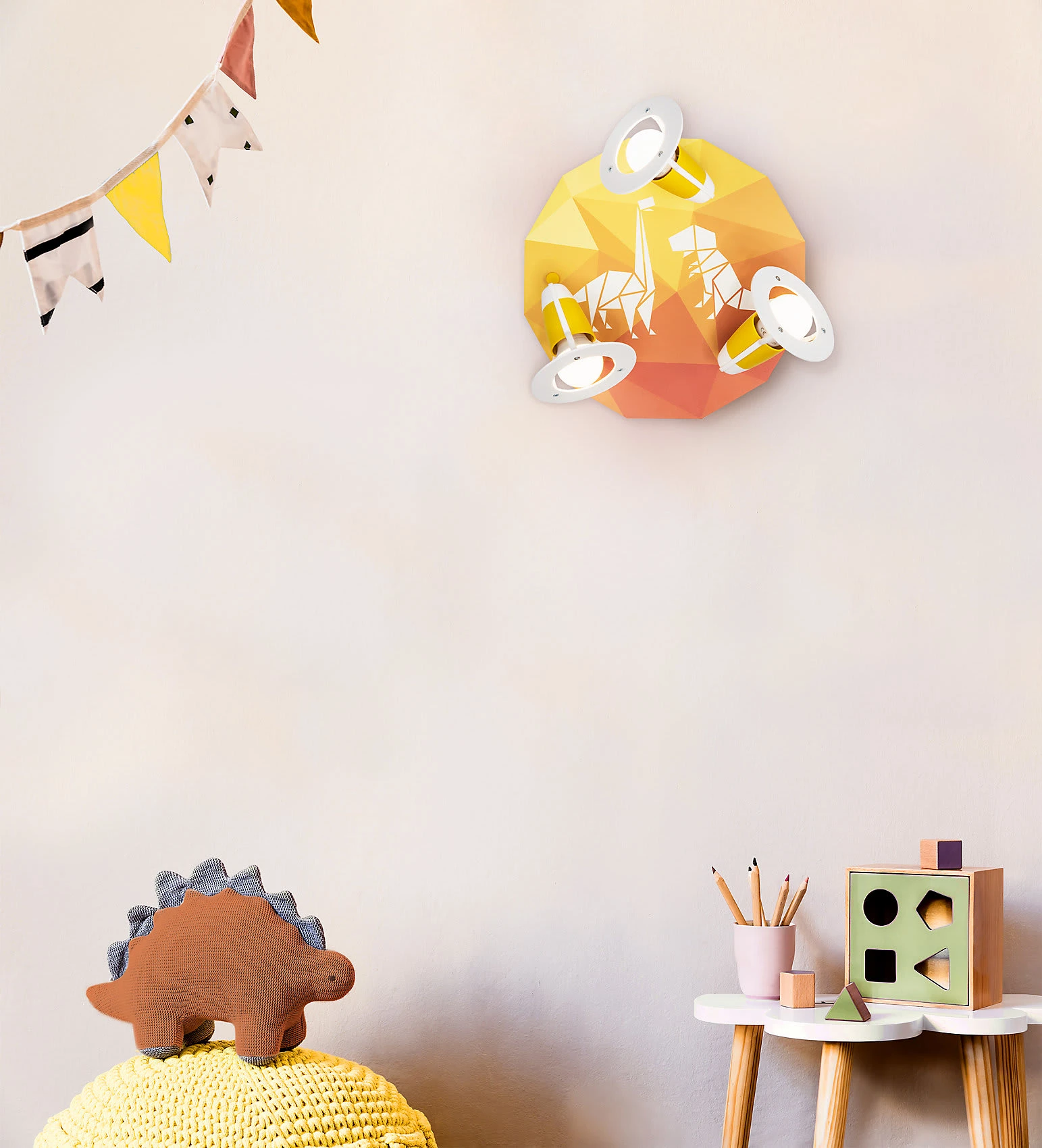 Elobra Deckenleuchte 3er Spot Rondell "Dinopoly", Orange - Image 2