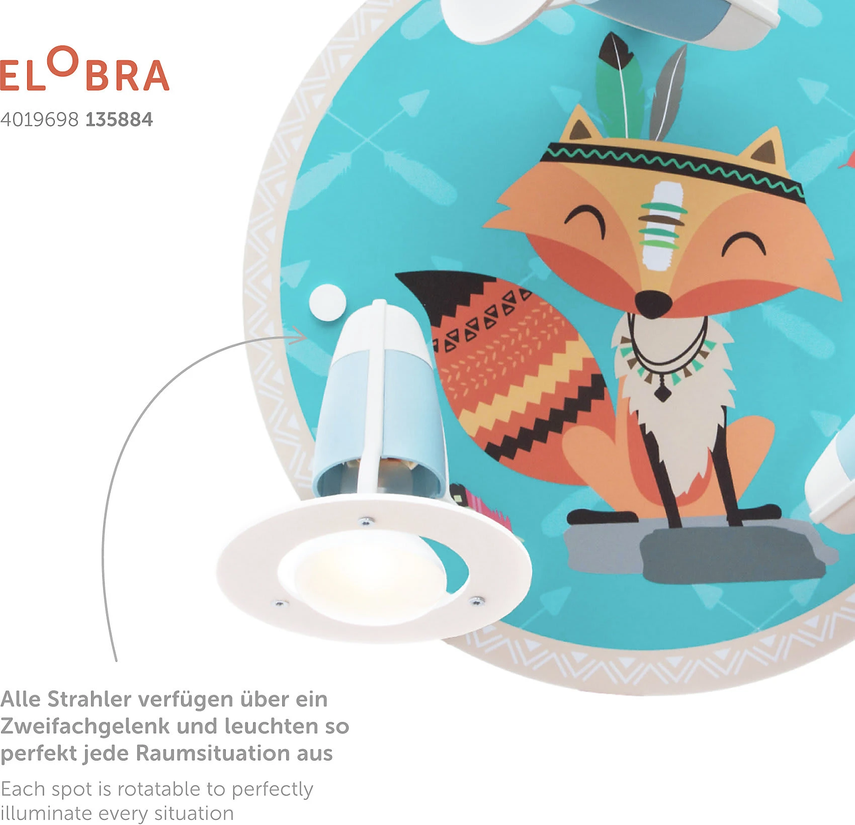 Elobra Deckenleuchte Rondell Little Indians "Fuchs Filip" - Image 3