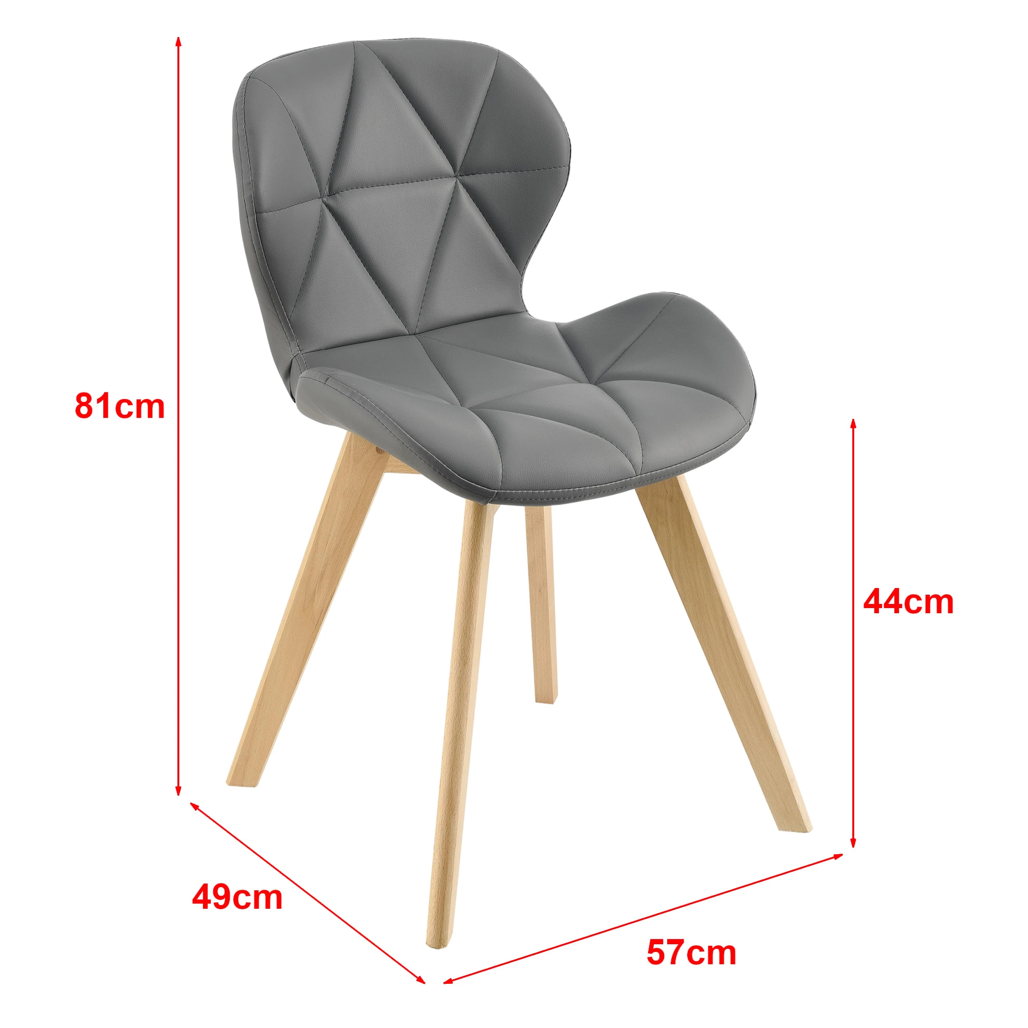 En.casa 2er-Set Esszimmerstuhl Älmhult In Grau (H)81cm (B)57cm (T)49cm - Image 4
