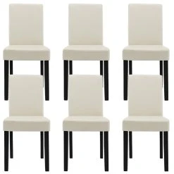 En.casa 6er-Set Esszimmerstuhl Den Haag In Creme (H)90cm (B)42cm (T)48cm