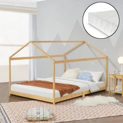 En.casa Kinderbett Vindafjord + HKSM In Beige (B)140cm