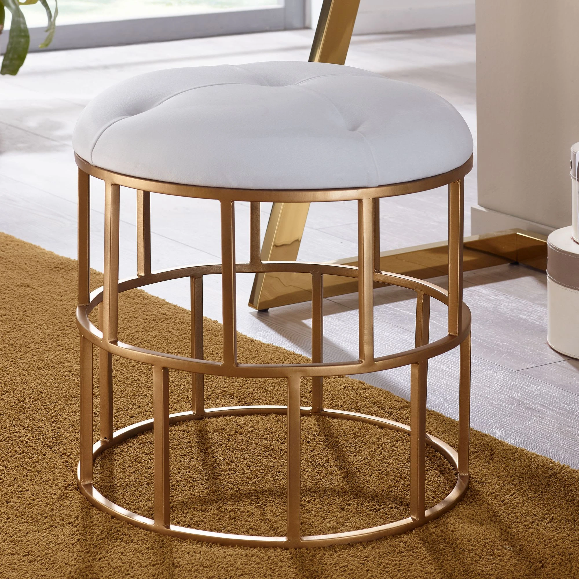 FineBuy Hocker "FB82228" In Weiß / - Image 2