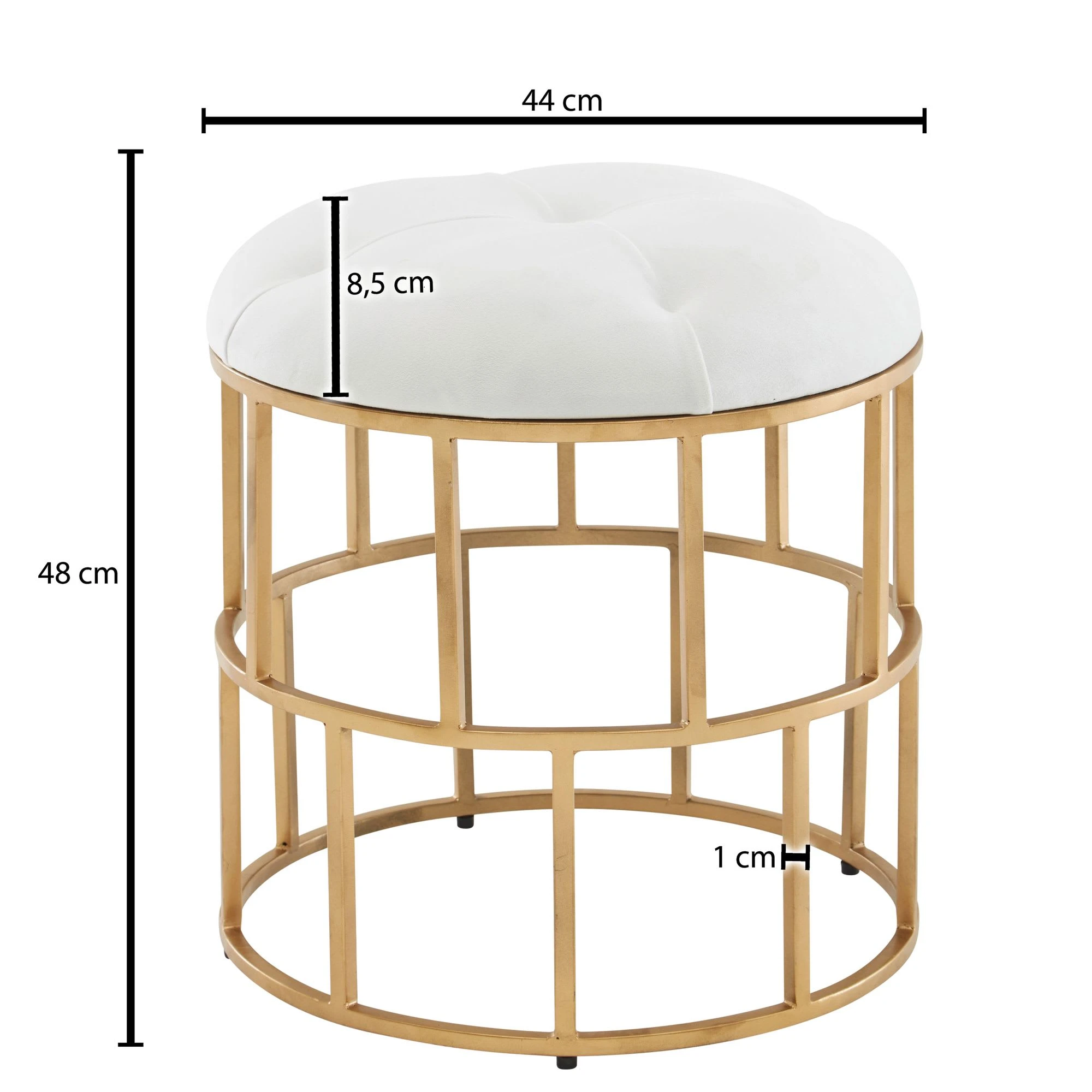 FineBuy Hocker "FB82228" In Weiß / - Image 4