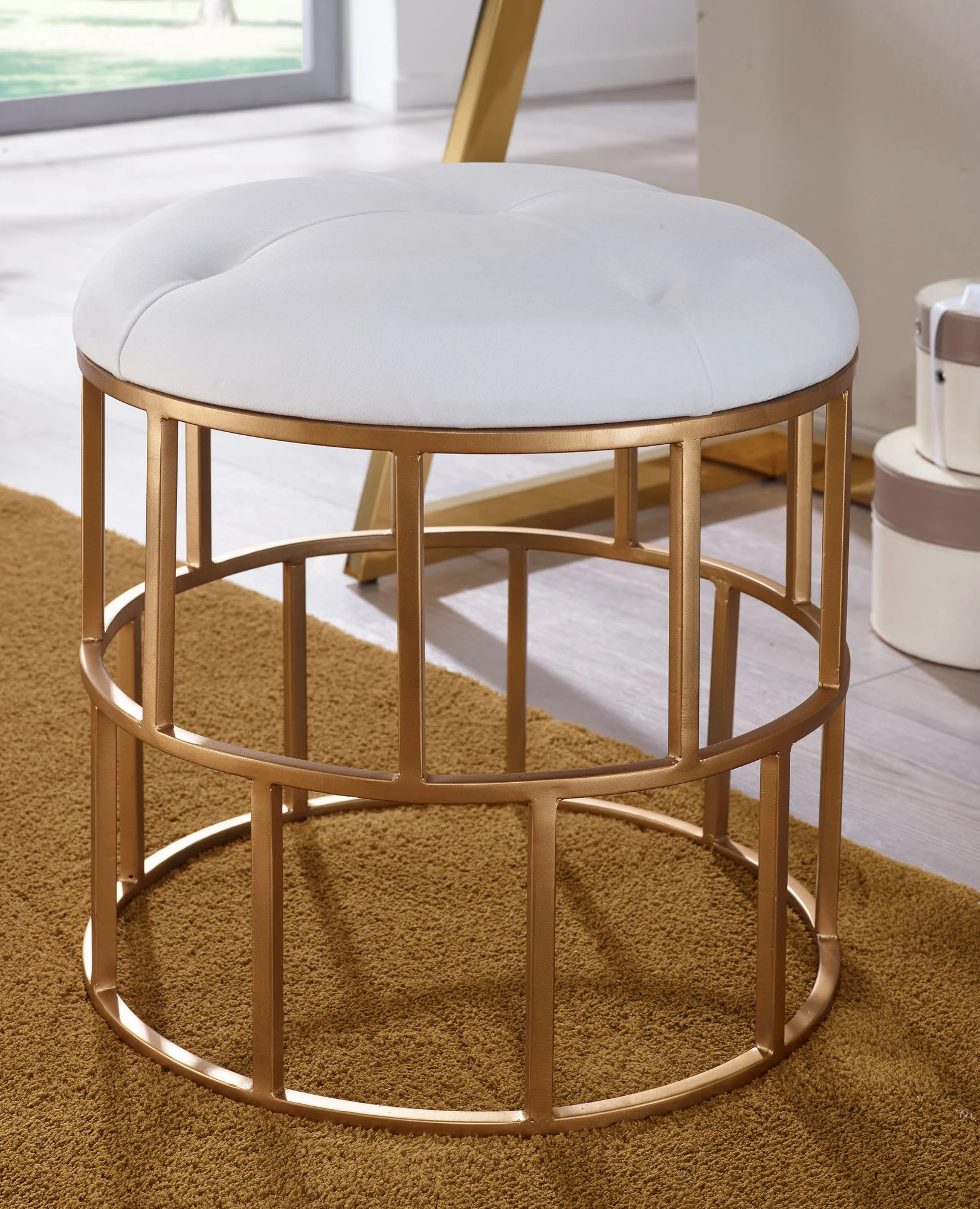 FineBuy Hocker "FB82228" In Weiß / - Image 5