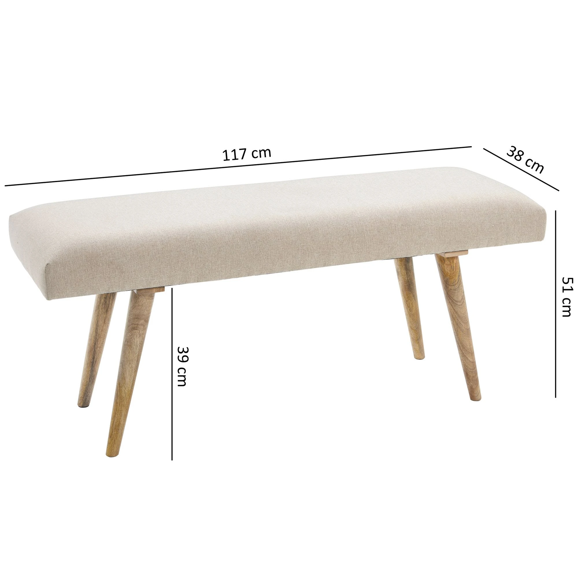 FineBuy Sitzbänk "FB49206" In Beige / - Image 4