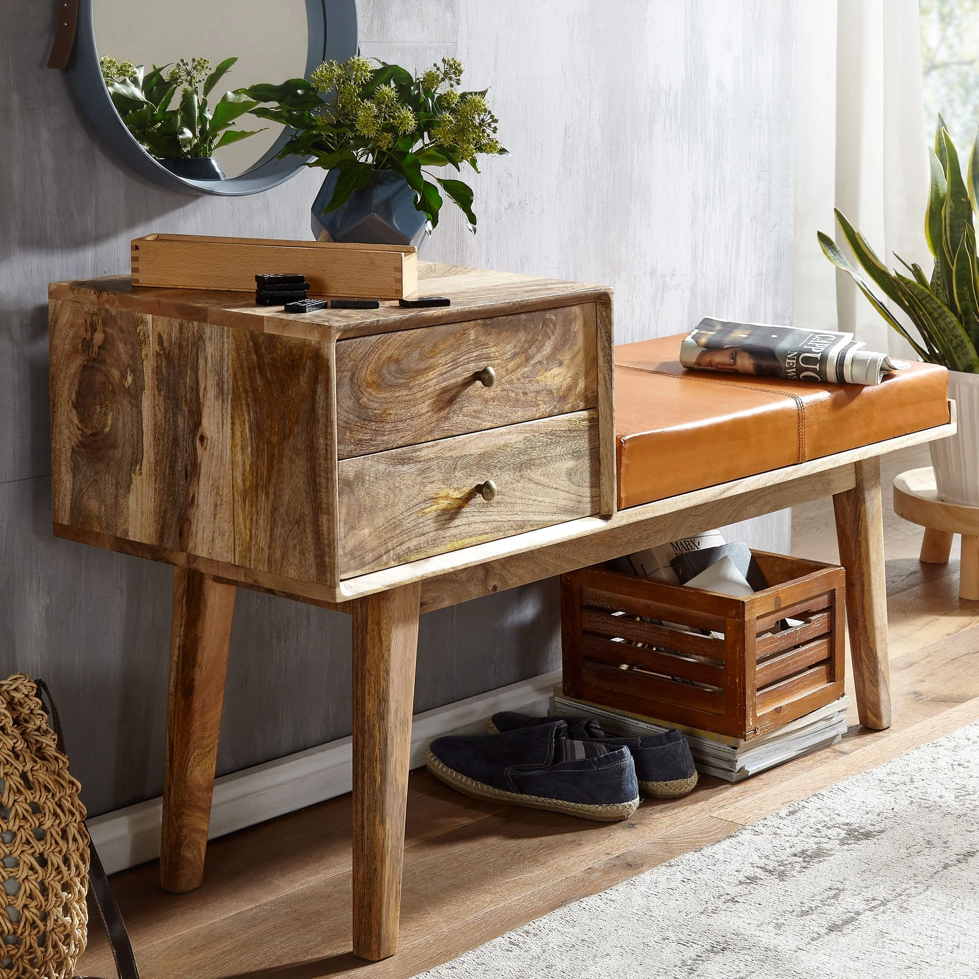 FineBuy Sitzbänk "FB71539" In Braun / – Bild 2