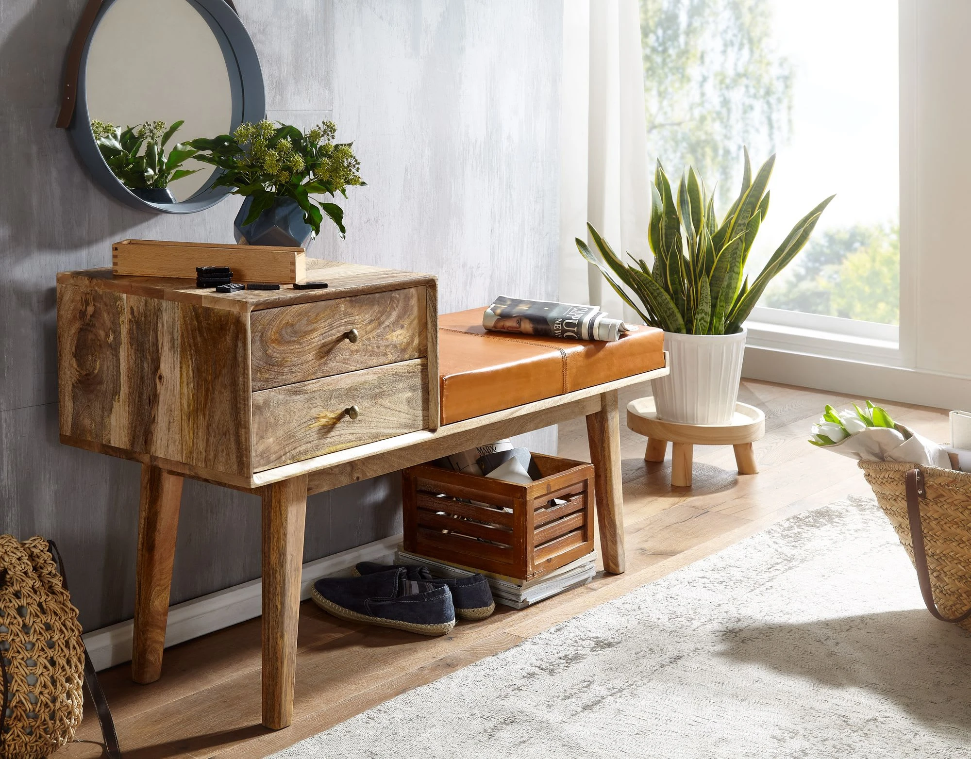 FineBuy Sitzbänk "FB71539" In Braun / – Bild 3