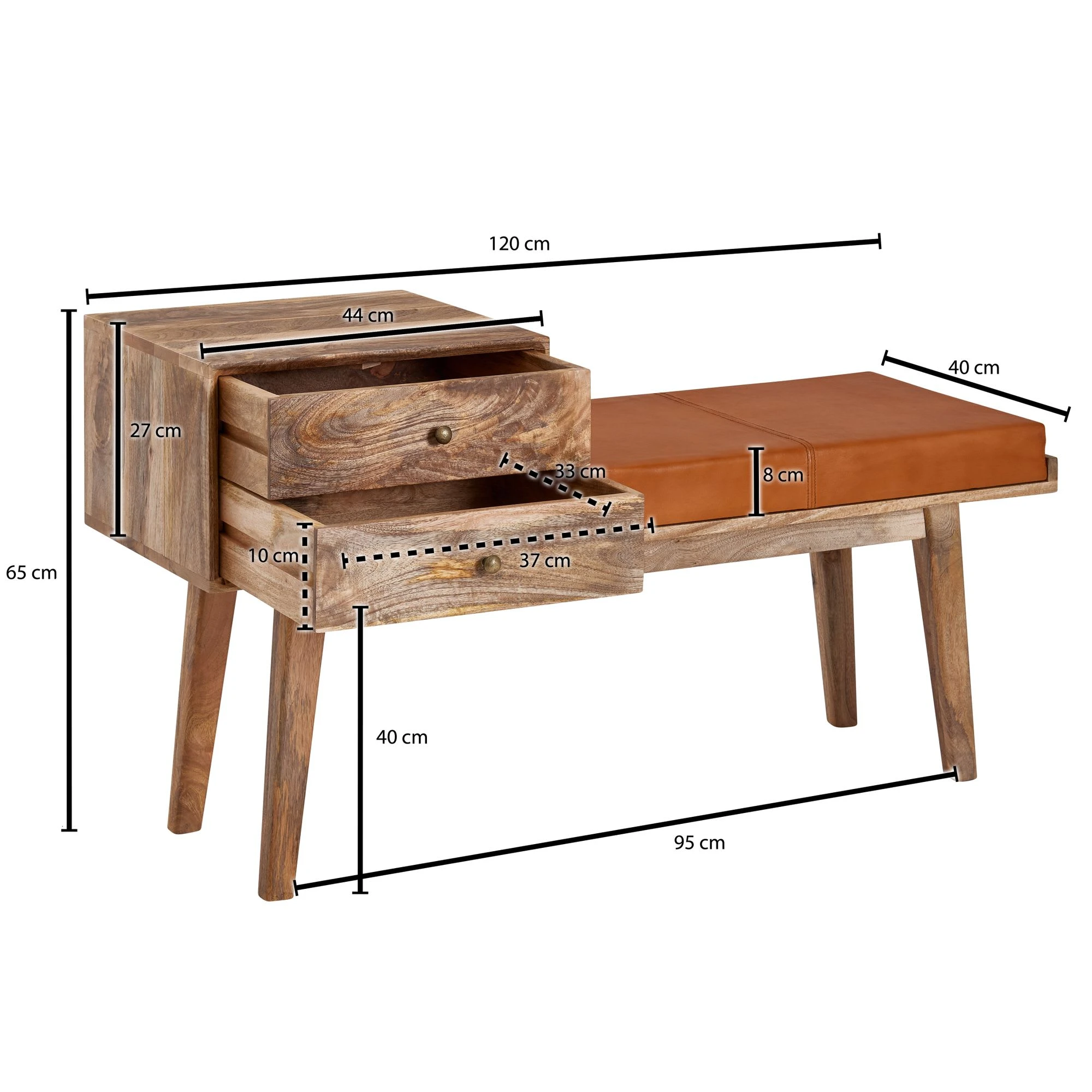 FineBuy Sitzbänk "FB71539" In Braun / – Bild 4