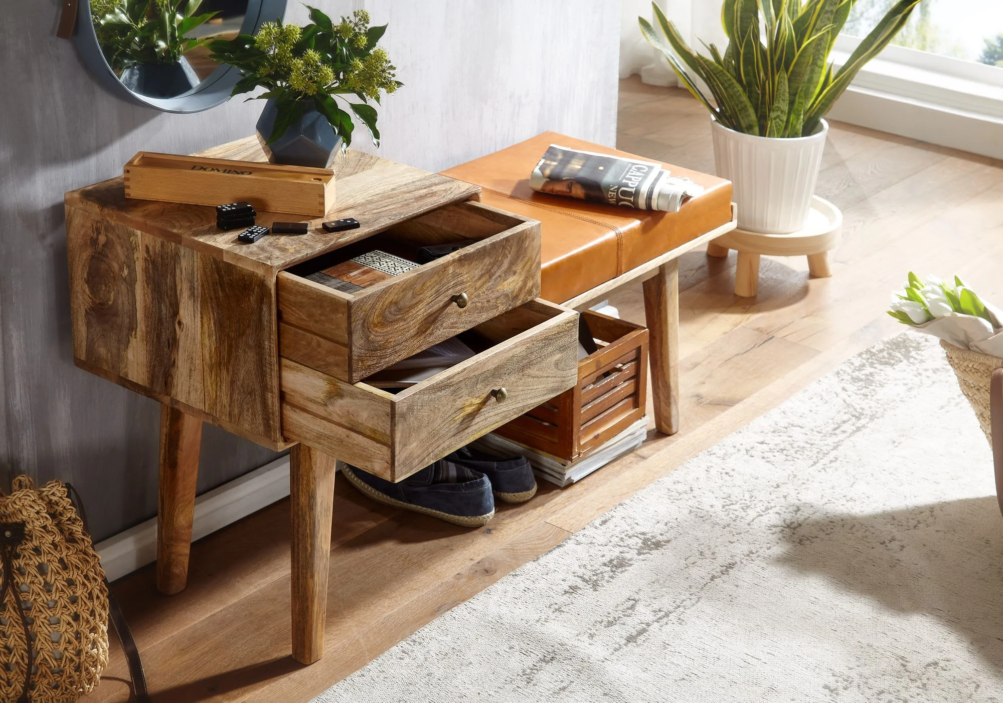 FineBuy Sitzbänk "FB71539" In Braun / – Bild 5