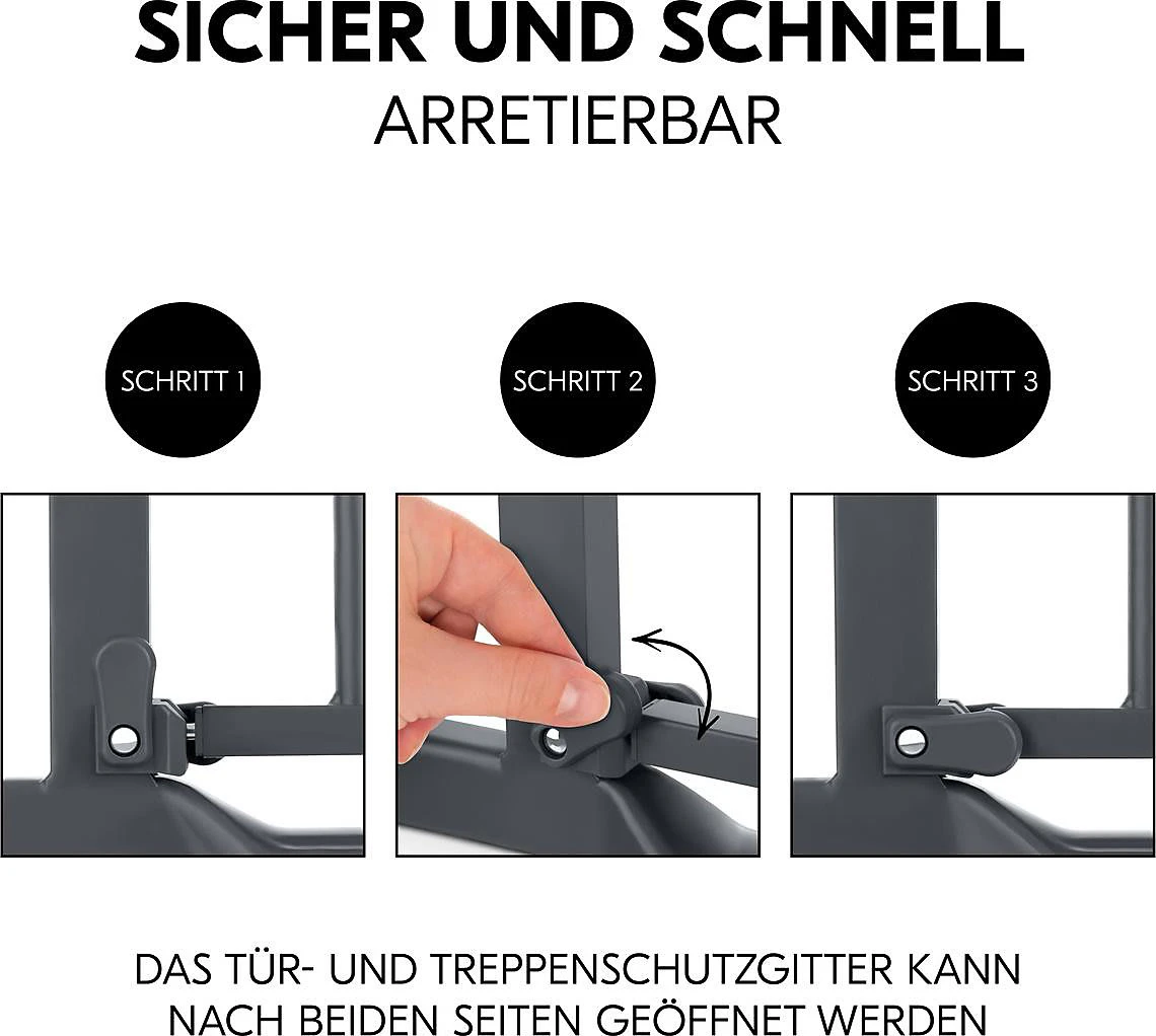 HAUCK Türschutzgitter Clear Step Autoclose 2 Set +21 Cm, Dark Grey - Image 9