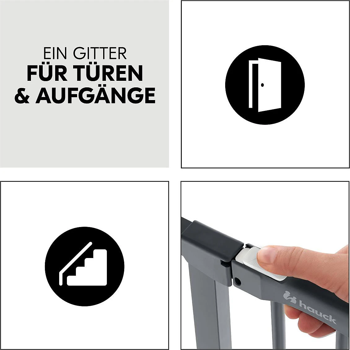 HAUCK Türschutzgitter Clear Step Autoclose 2 Set +21 Cm, Dark Grey - Image 10
