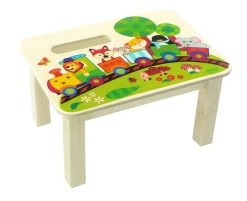 Hess Holzspielzeug Fußbank "Eisenbahn" In Bunt