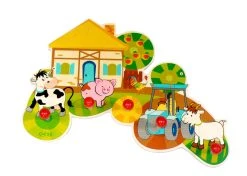 Hess Holzspielzeug Garderobe "Bauernhof" In Bunt