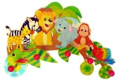 Hess Holzspielzeug Garderobe "Dschungeltiere" In Bunt