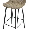 HomeLiving Rattan-Barstuhl "Modern Line" 400x420x910 In Grau
