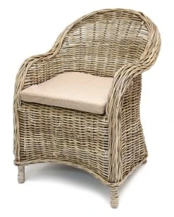 HomeLiving Rattan-Sessel "Koboo Grey" 600x600x870 In Grau