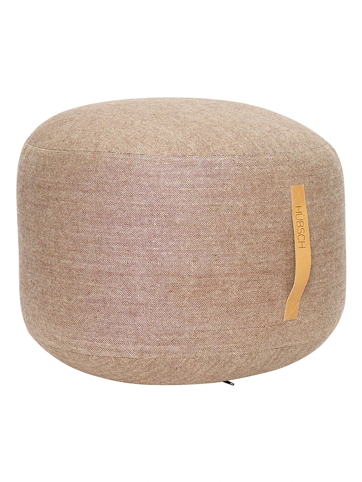 Hübsch Pouf "Mochi" In Beige - (H)35 X Ø 50 Cm