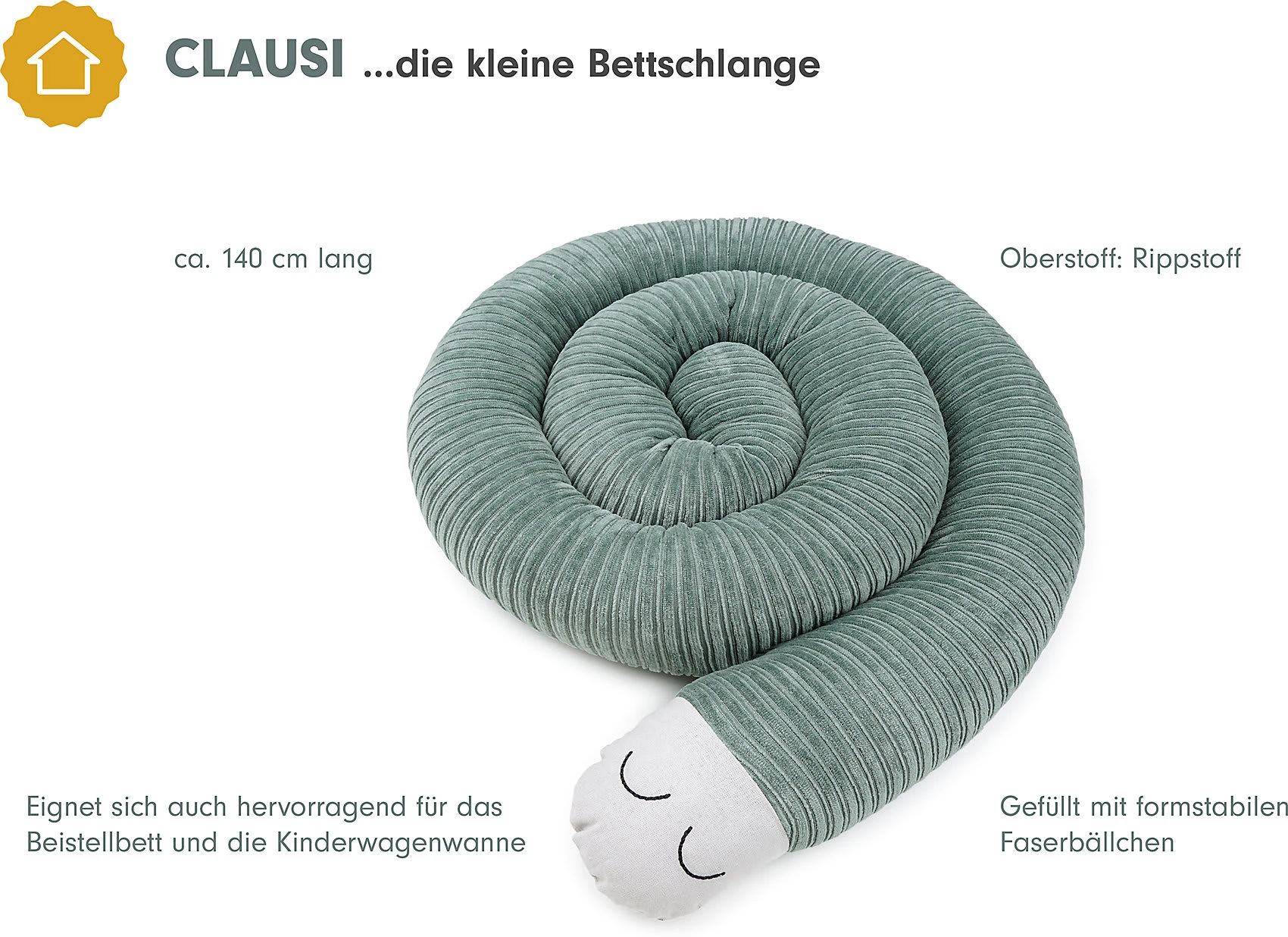 Liebes Von Priebes CLAUSI Kleines Nestchen - Ripp Arctic, Khaki - Image 2