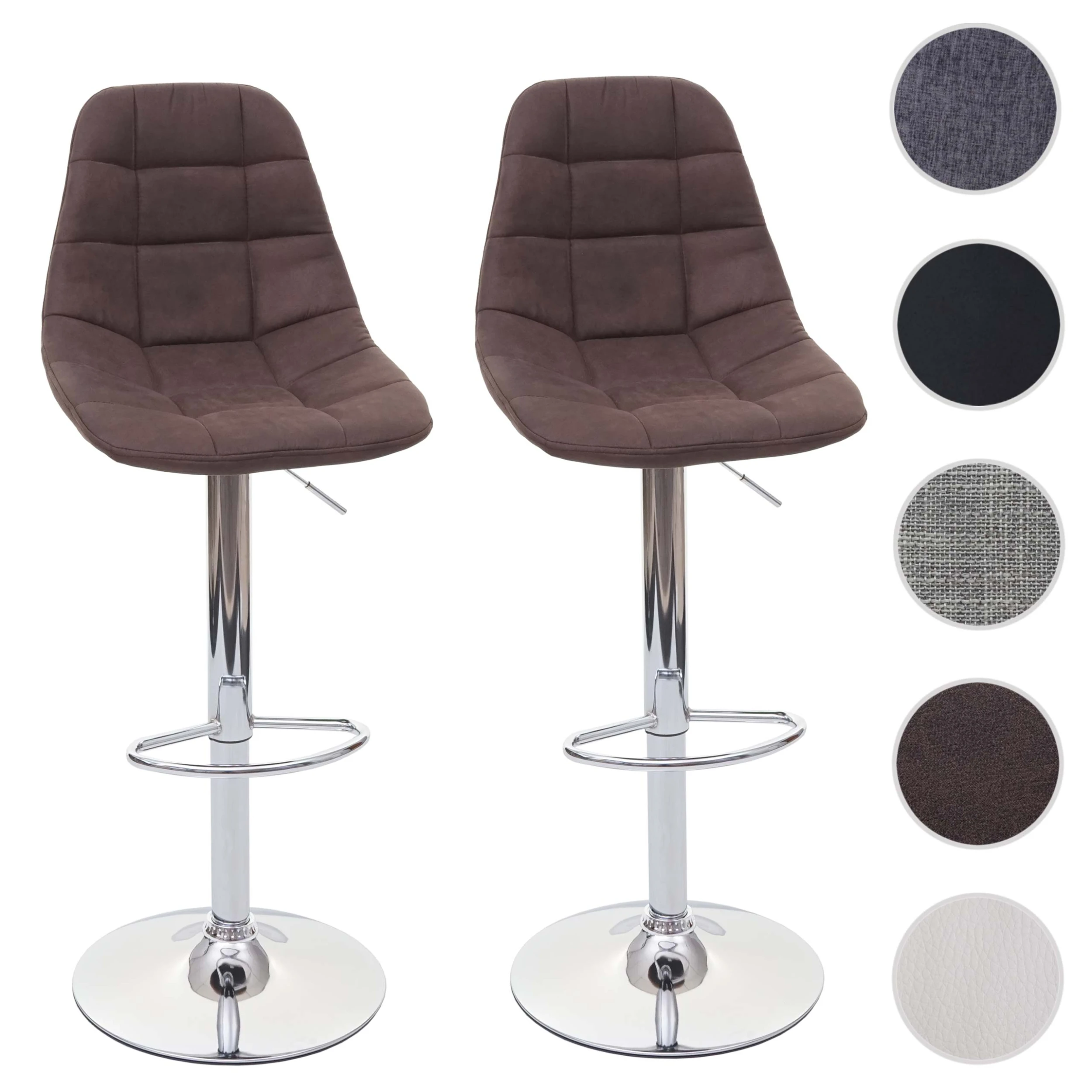 MCW 2er-Set Barhocker A67, Vintage Dunkelbraun, Textil - Image 7