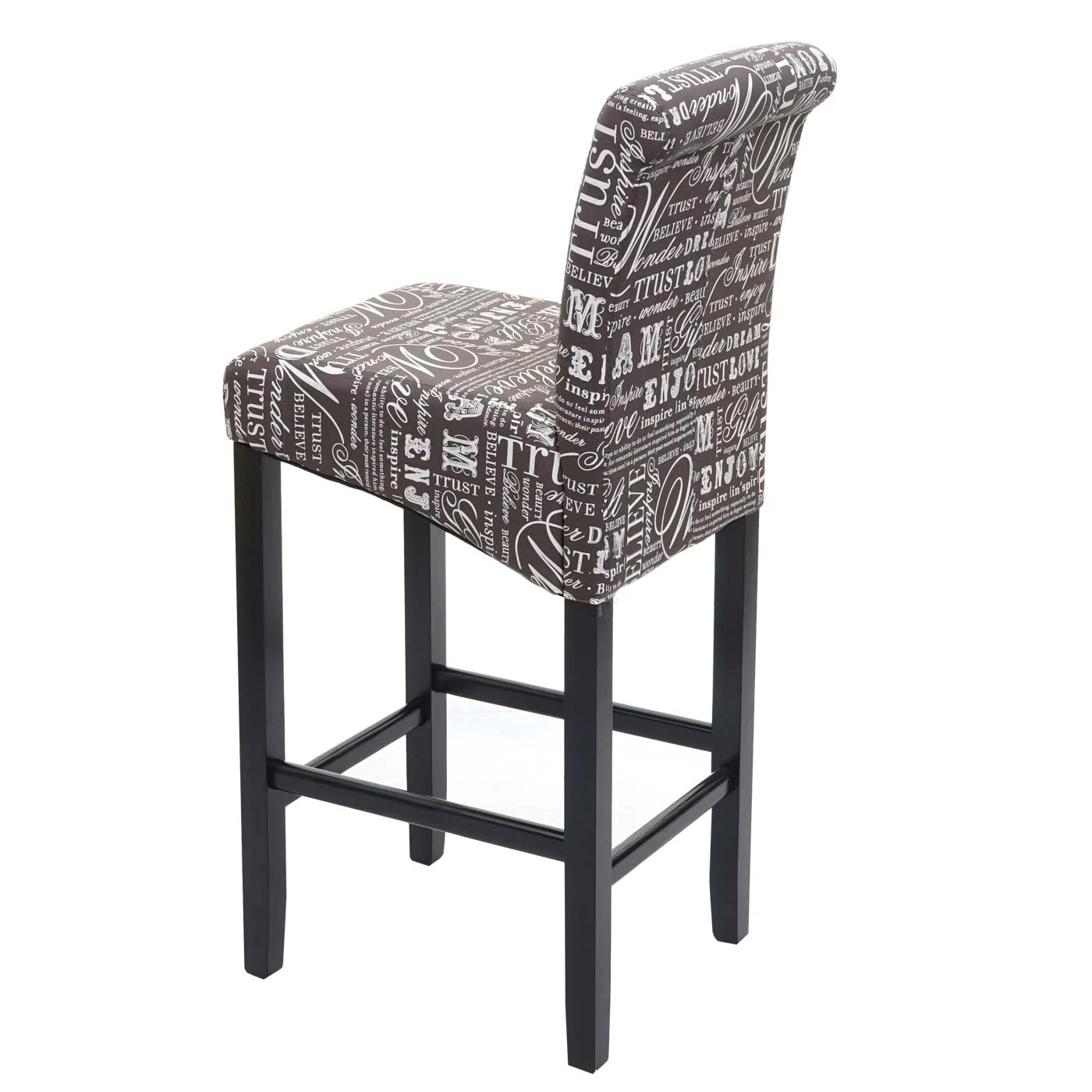 MCW 2er-Set Barhocker C33, Schriftzug, Grau, Dunkle Beine, Stoff/Textil - Image 4