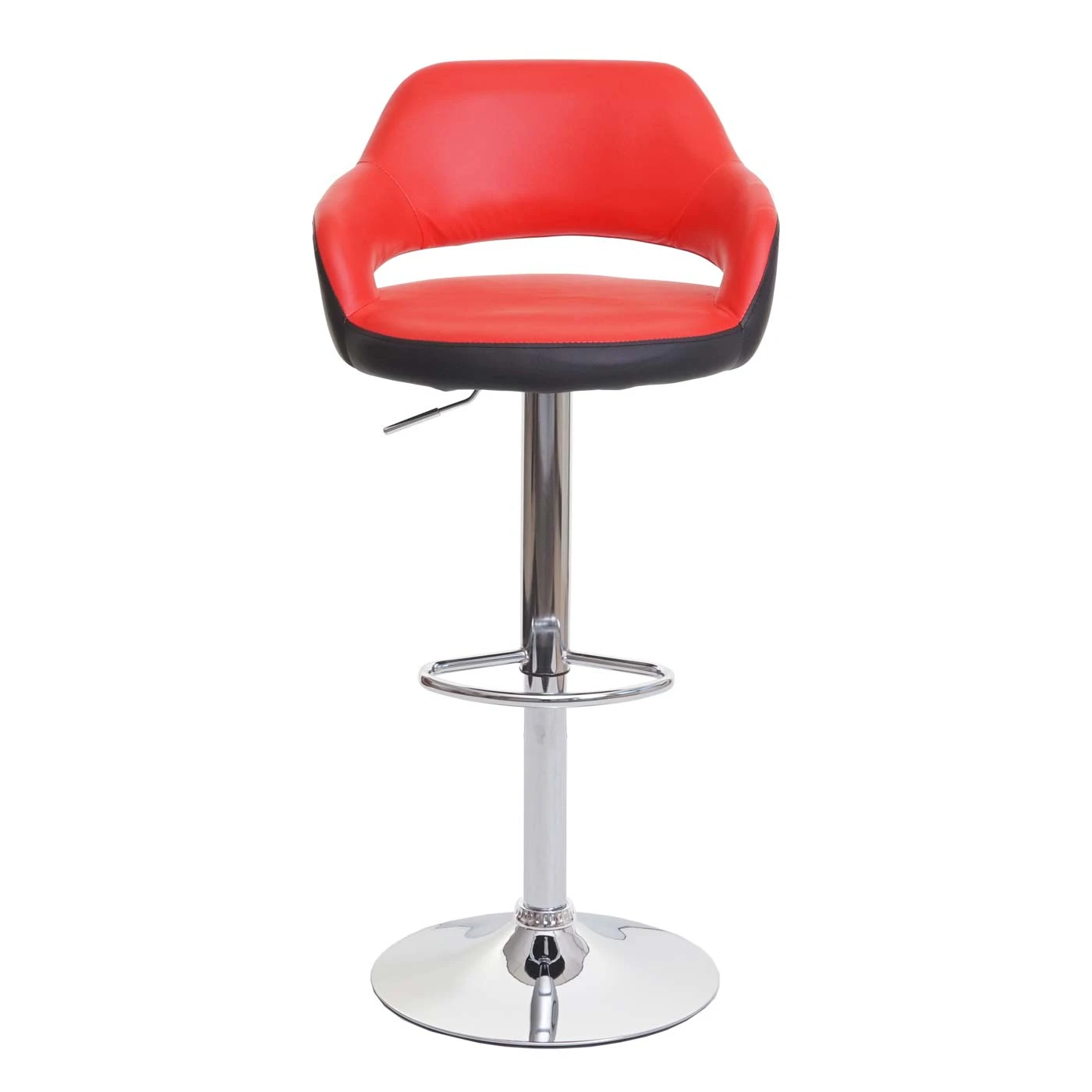 MCW 2er-Set Barhocker F16 Mit Lehne, Rot-schwarz 4 MCW 2er-Set Barhocker F16 Mit Lehne, Rot-schwarz – Bild 2