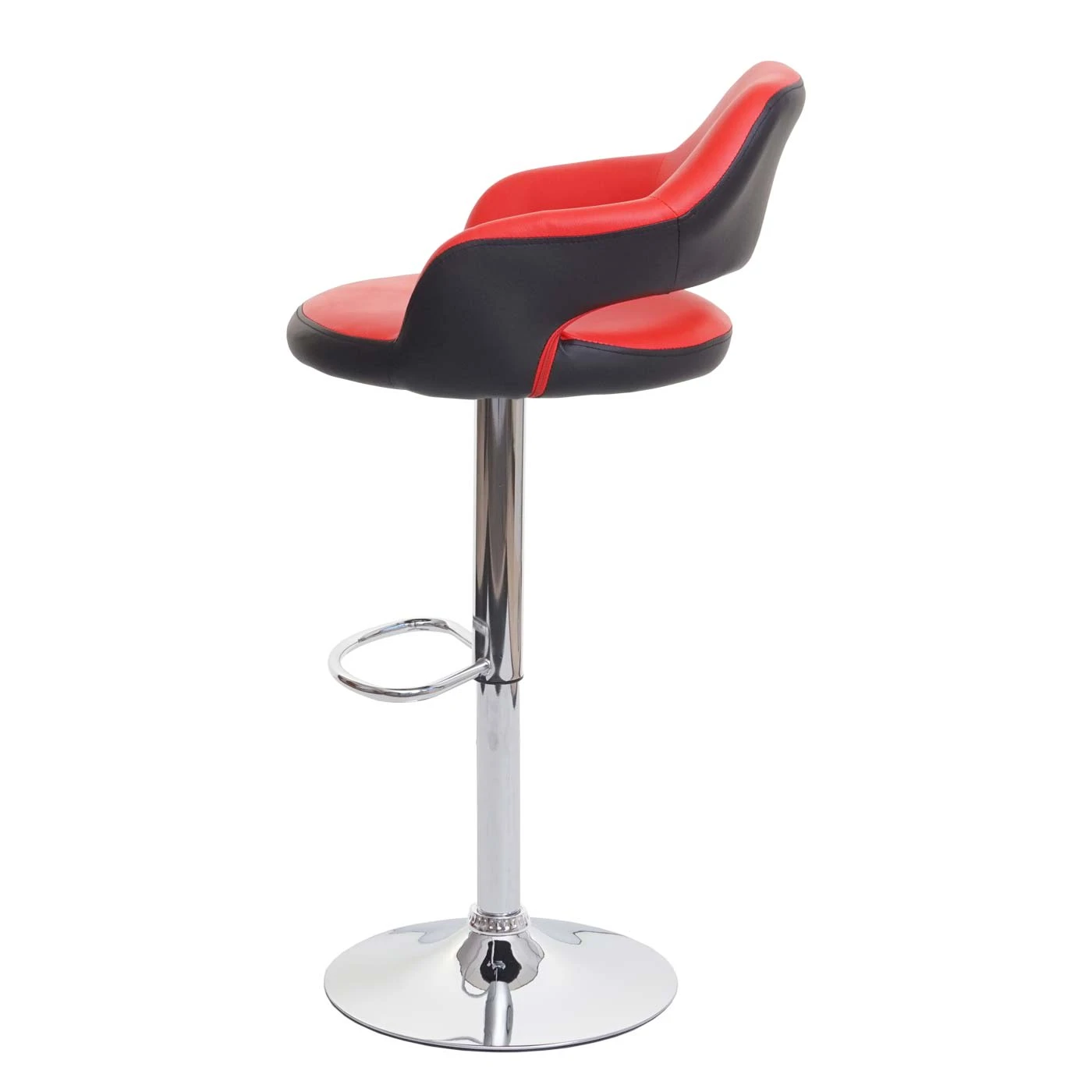 MCW 2er-Set Barhocker F16 Mit Lehne, Rot-schwarz 5 MCW 2er-Set Barhocker F16 Mit Lehne, Rot-schwarz – Bild 3