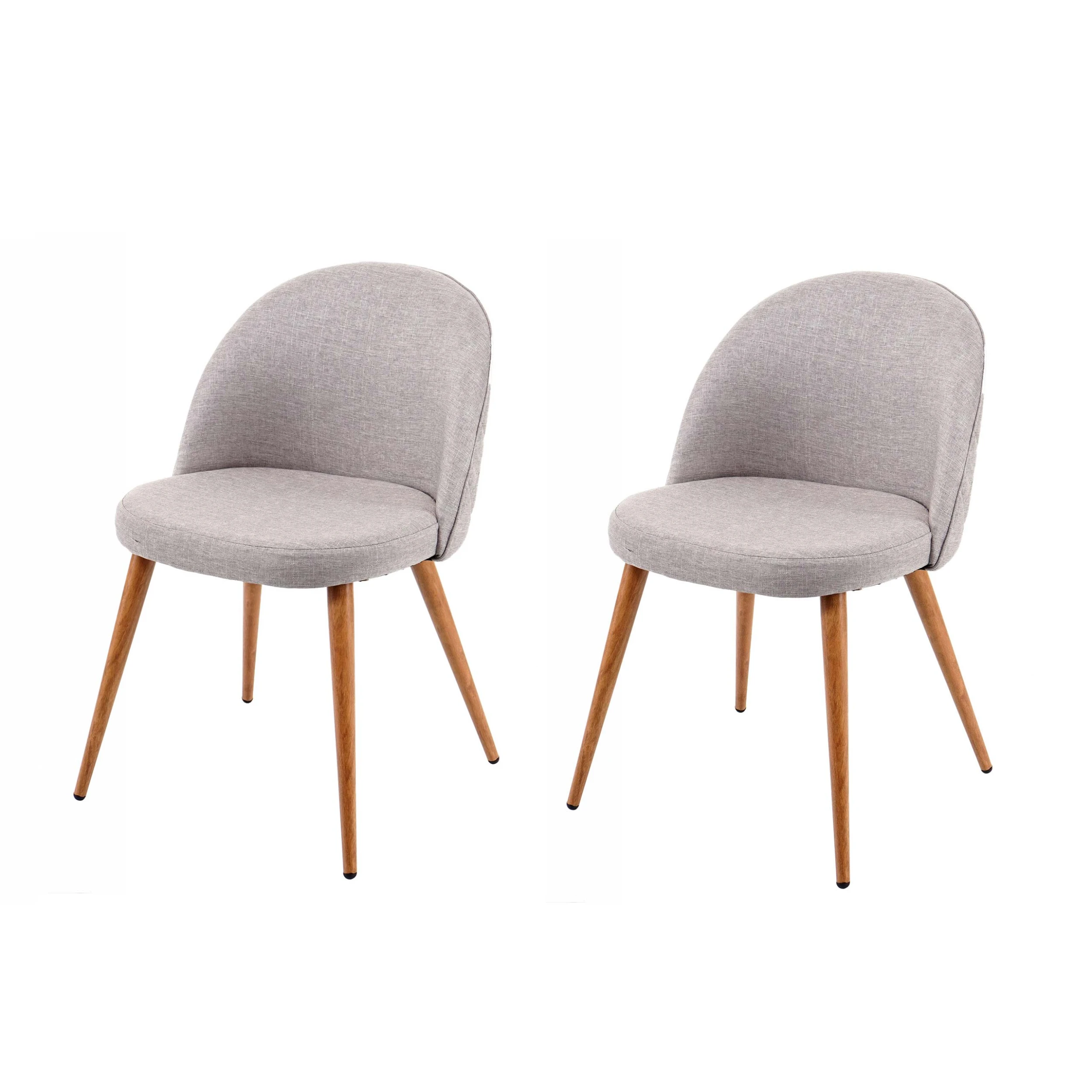 MCW 2er-Set Retro Esszimmerstuhl D53, Hellgrau