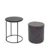 MCW 2er-Set Sitzhocker Und Beistelltisch K48, Schwarz