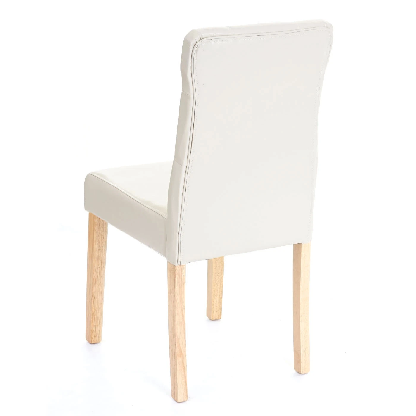 MCW 4er-Set Esszimmerstuhl E58, Kunstleder Creme, Helle Beine - Image 3