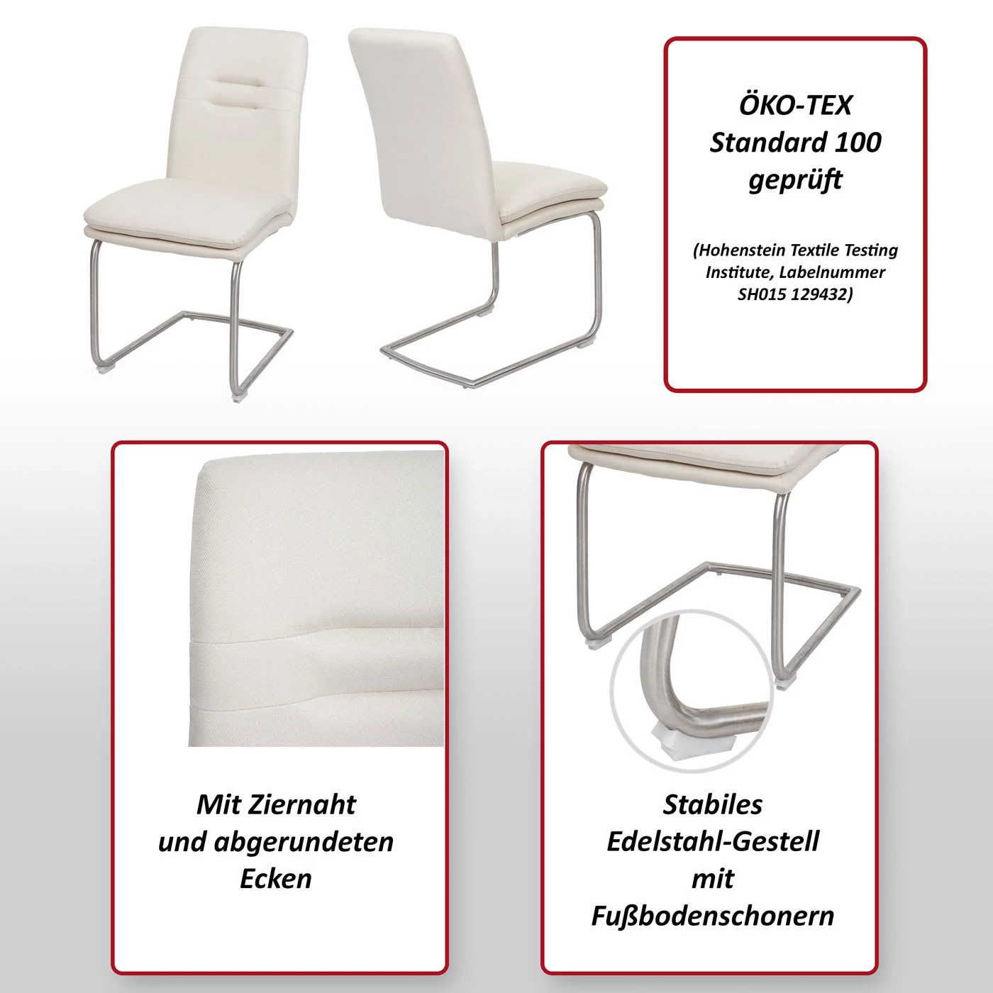 MCW 6x Esszimmerstuhl H70, Creme-beige - Image 2