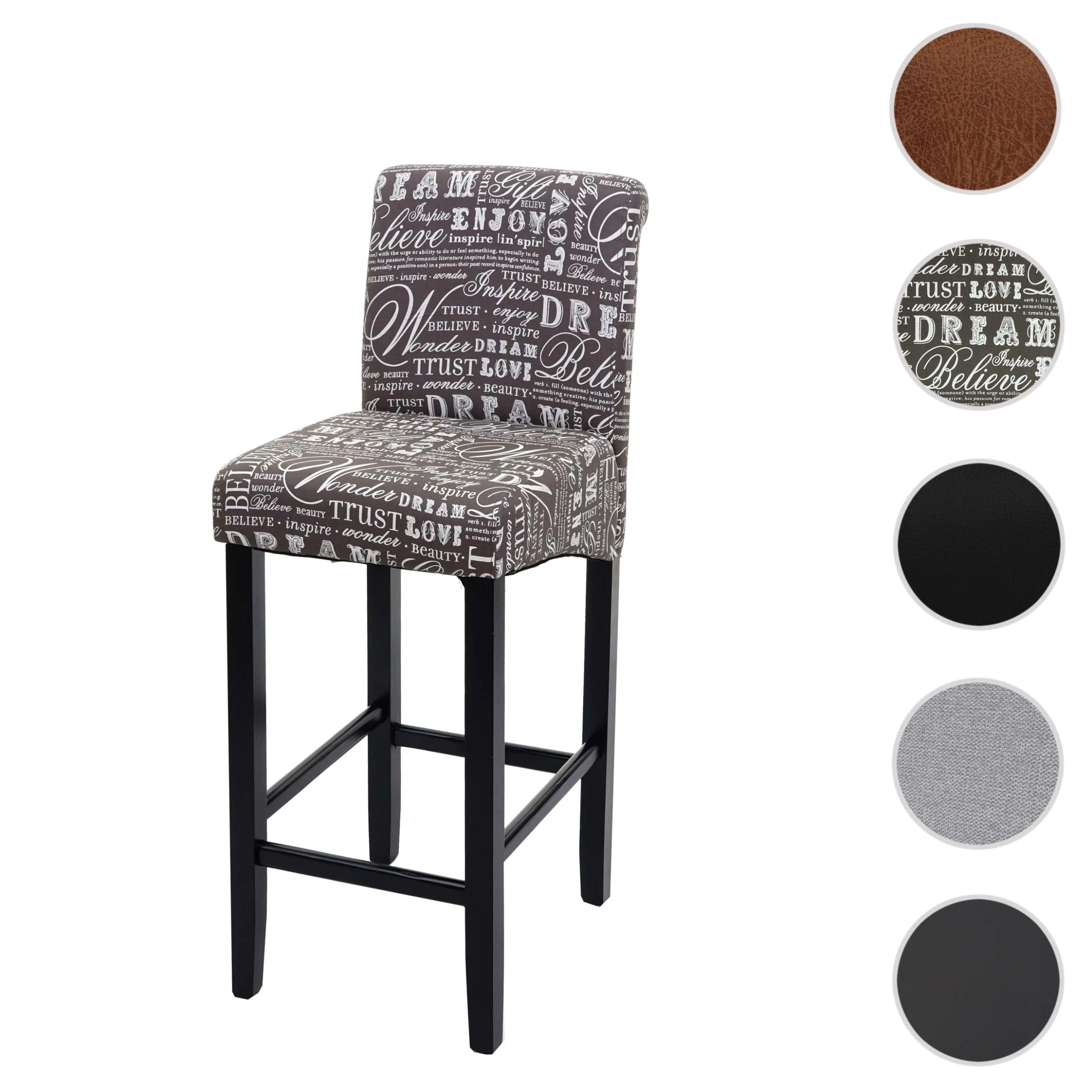 MCW Barhocker C33, Schriftzug, Grau, Dunkle Beine, Stoff/Textil - Image 7