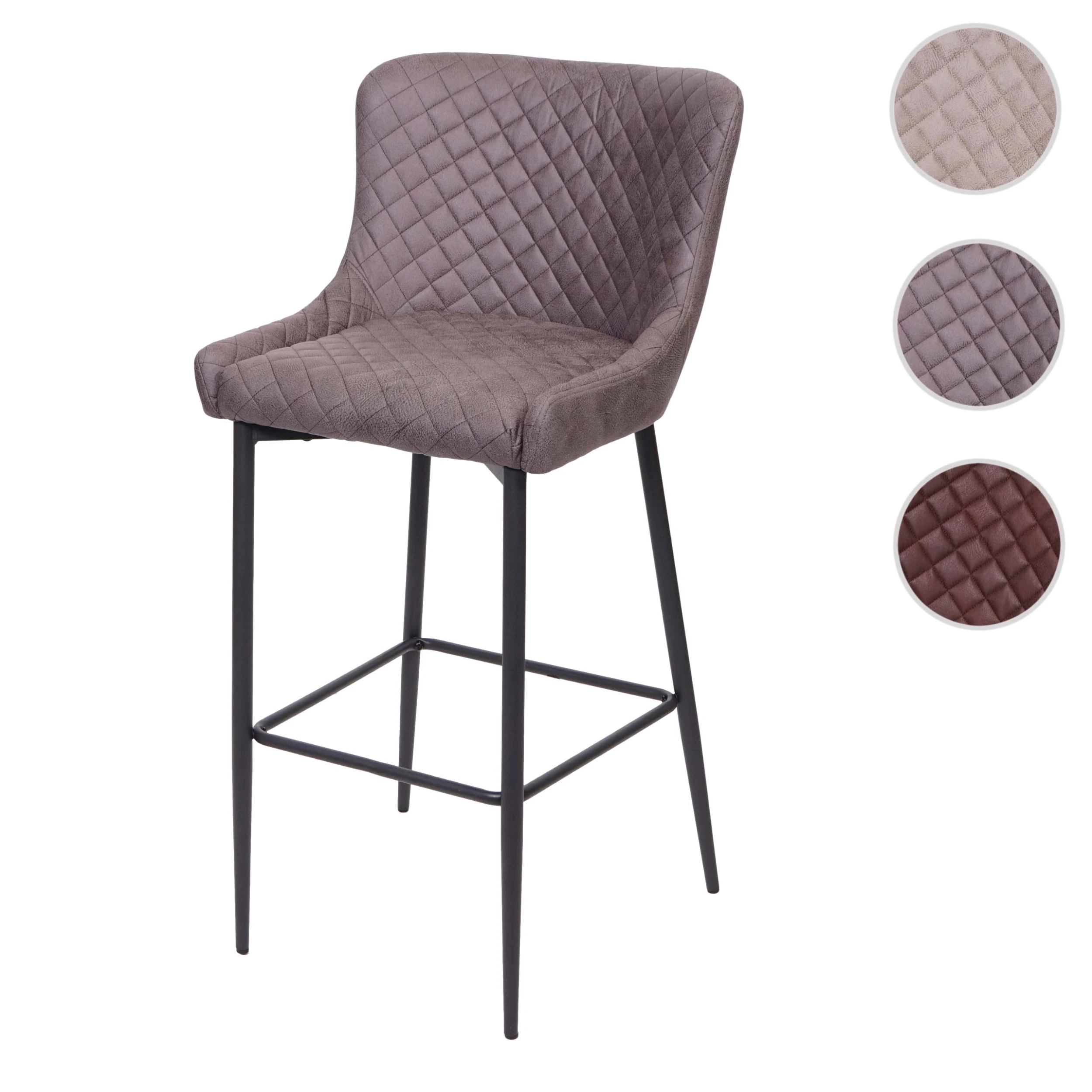 MCW Barhocker H79 Vintage Mit Fußablage, Stoff/Textil Dunkelgrau - Image 7