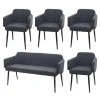 MCW Esszimmer-Set L13 4er-Set Stuhl+Sitzbank, Anthrazit