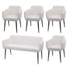 MCW Esszimmer-Set L13 4er-Set Stuhl+Sitzbank, Creme-weiß