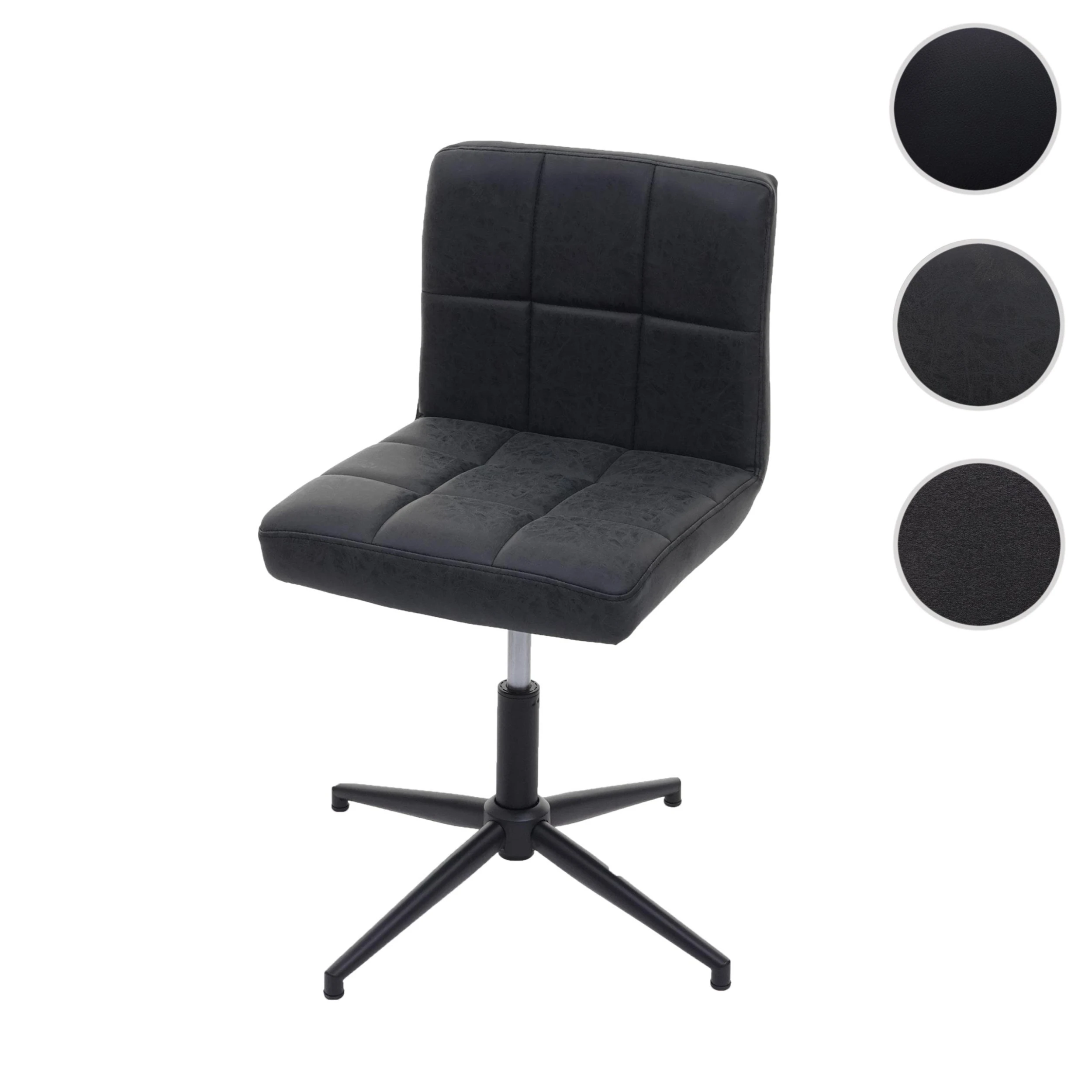 MCW Esszimmerstuhl Cadiz II Höhenverstellbar, Kunstleder Dunkelgrau, Fuß Schwarz - Image 7