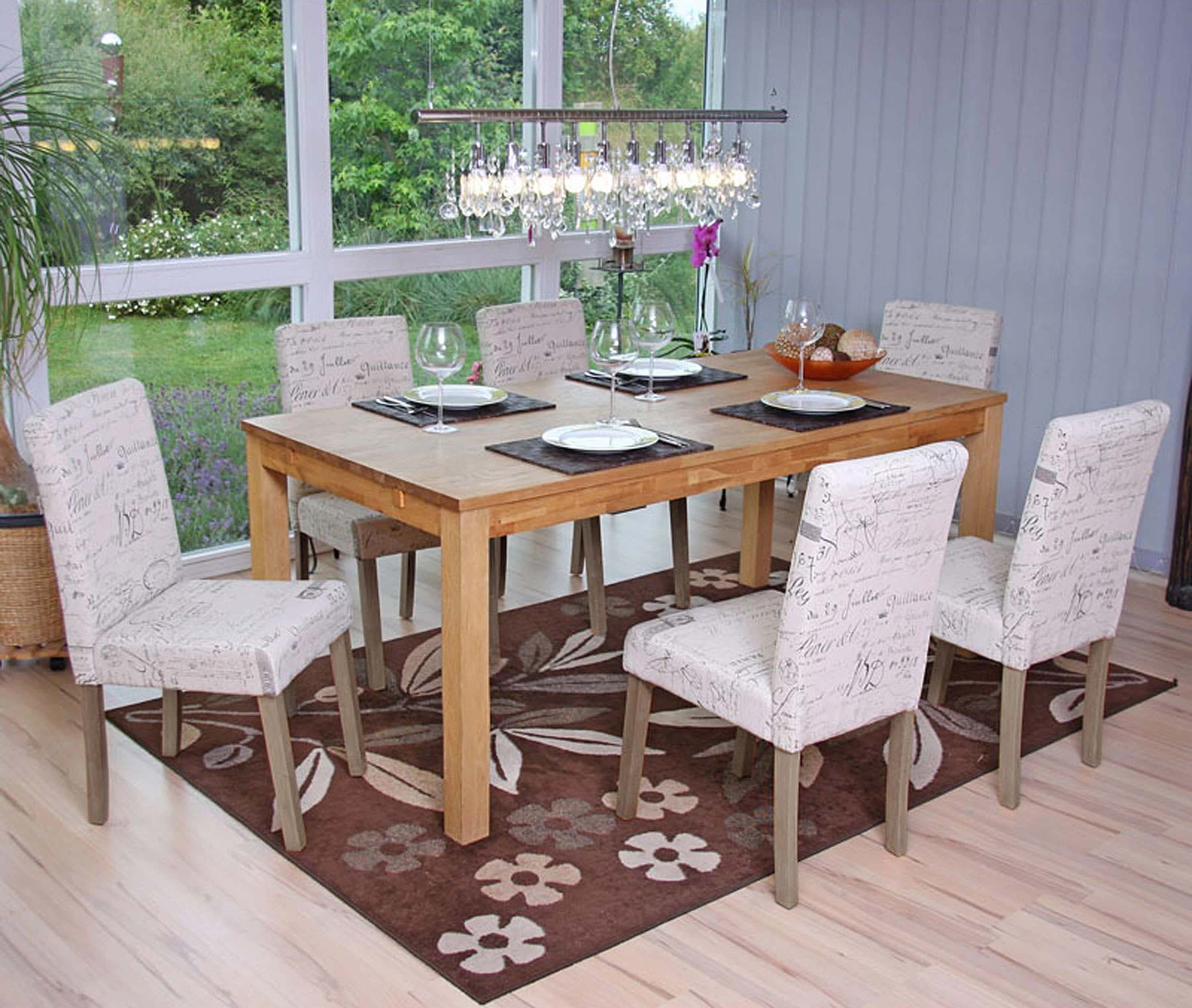 MCW Esszimmerstuhl Littau, Schriftzug Creme, Braune Beine - Image 2