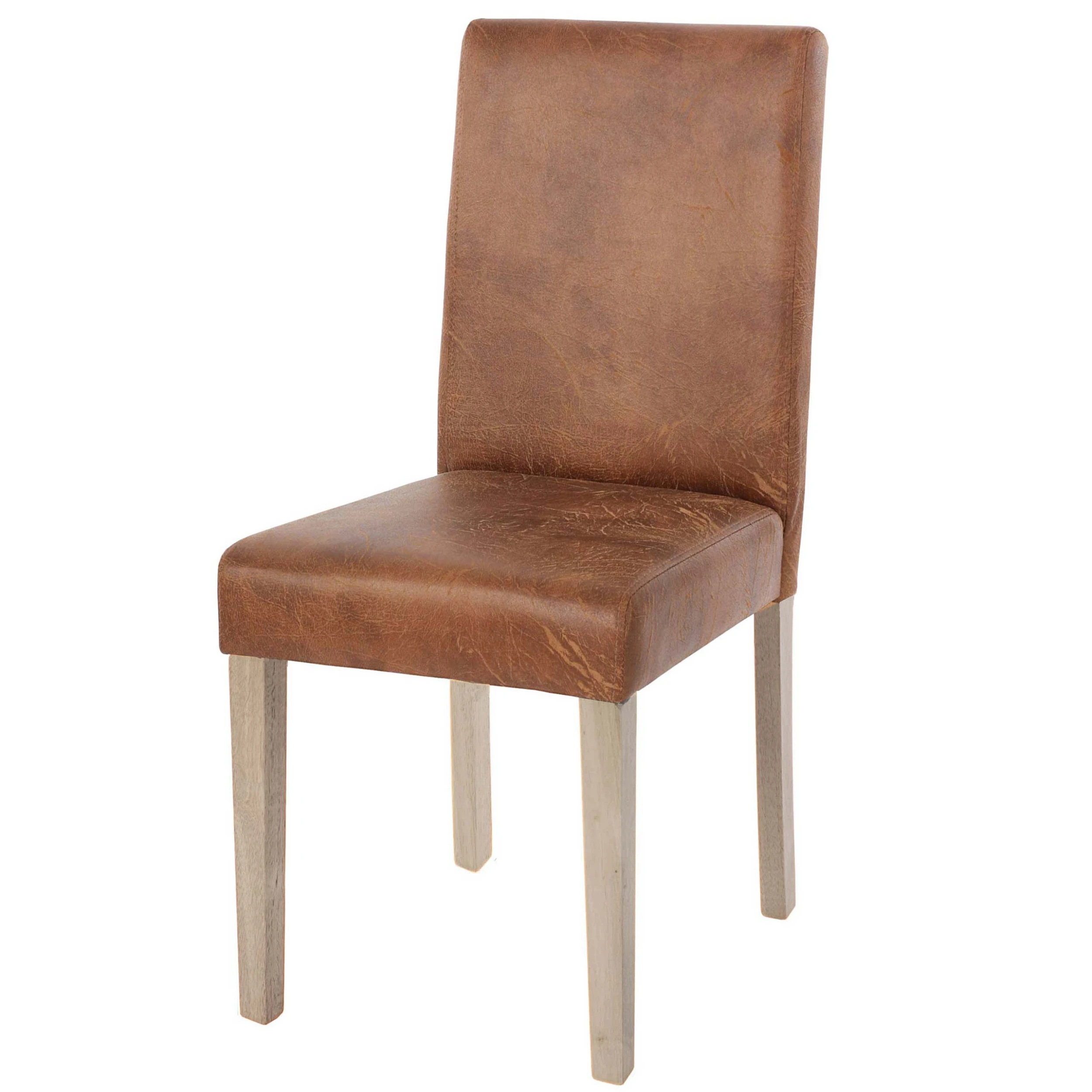MCW Esszimmerstuhl Littau, Wildlederimitat, Braune Beine
