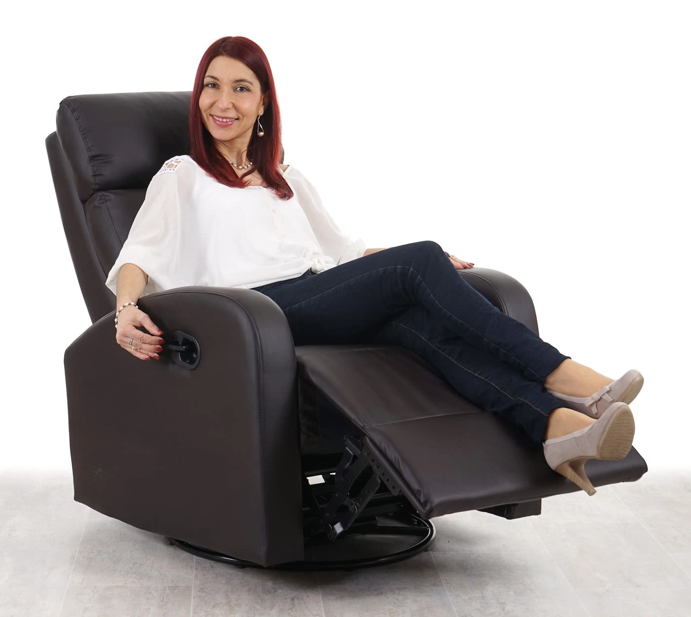 MCW Fernsehsessel A54 Premium, Drehbar, Wippfunktion, Kunstleder Braun – Bild 2