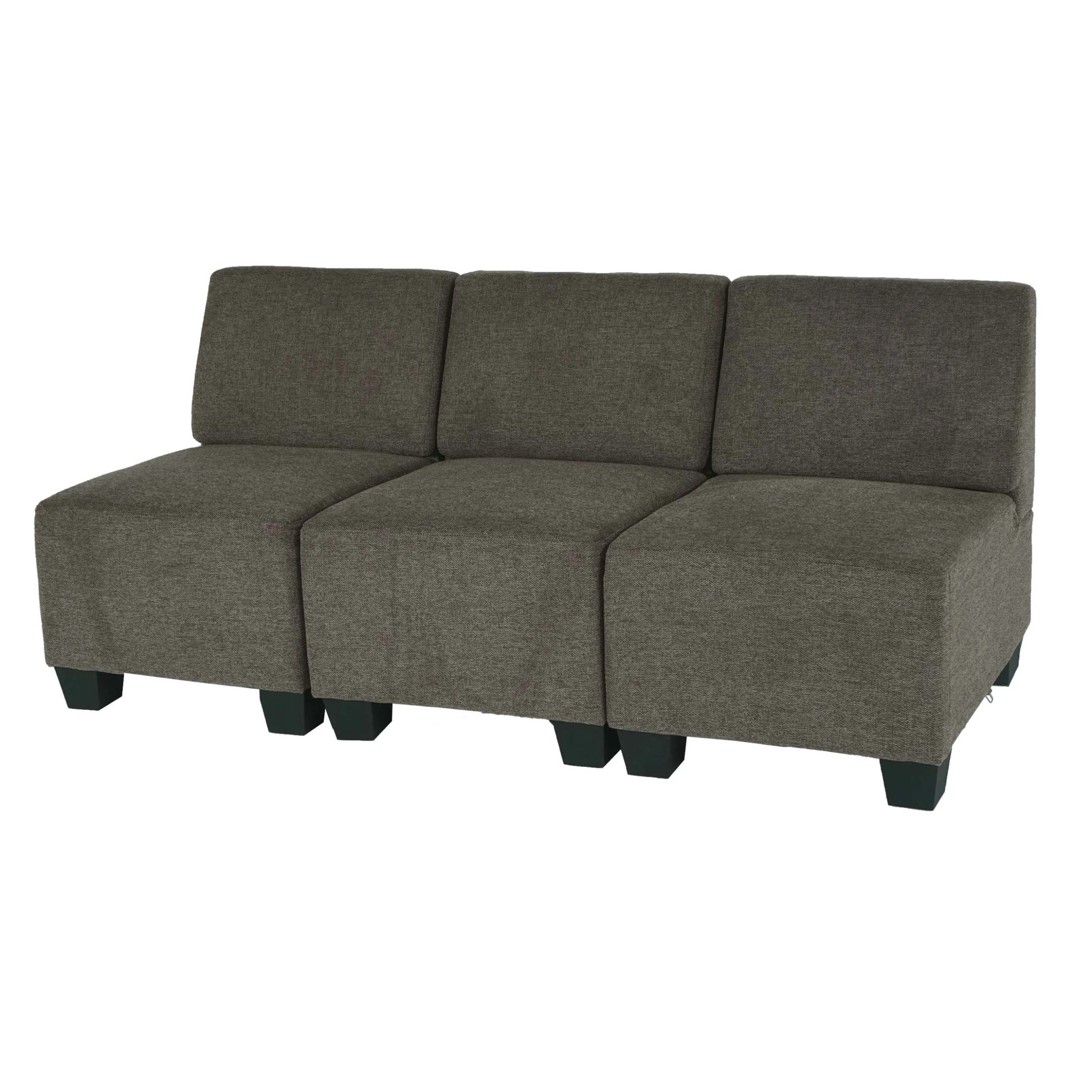 MCW Modular 3-Sitzer Sofa Moncalieri, Braun, Ohne Armlehnen