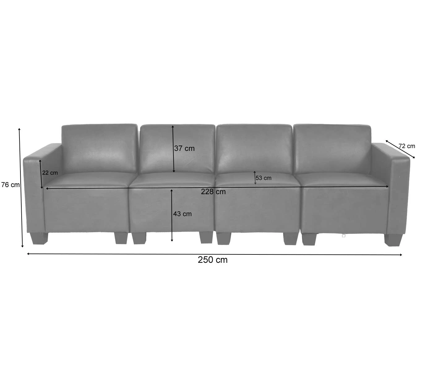MCW Modular 4-Sitzer Sofa Moncalieri, Rot - Image 6