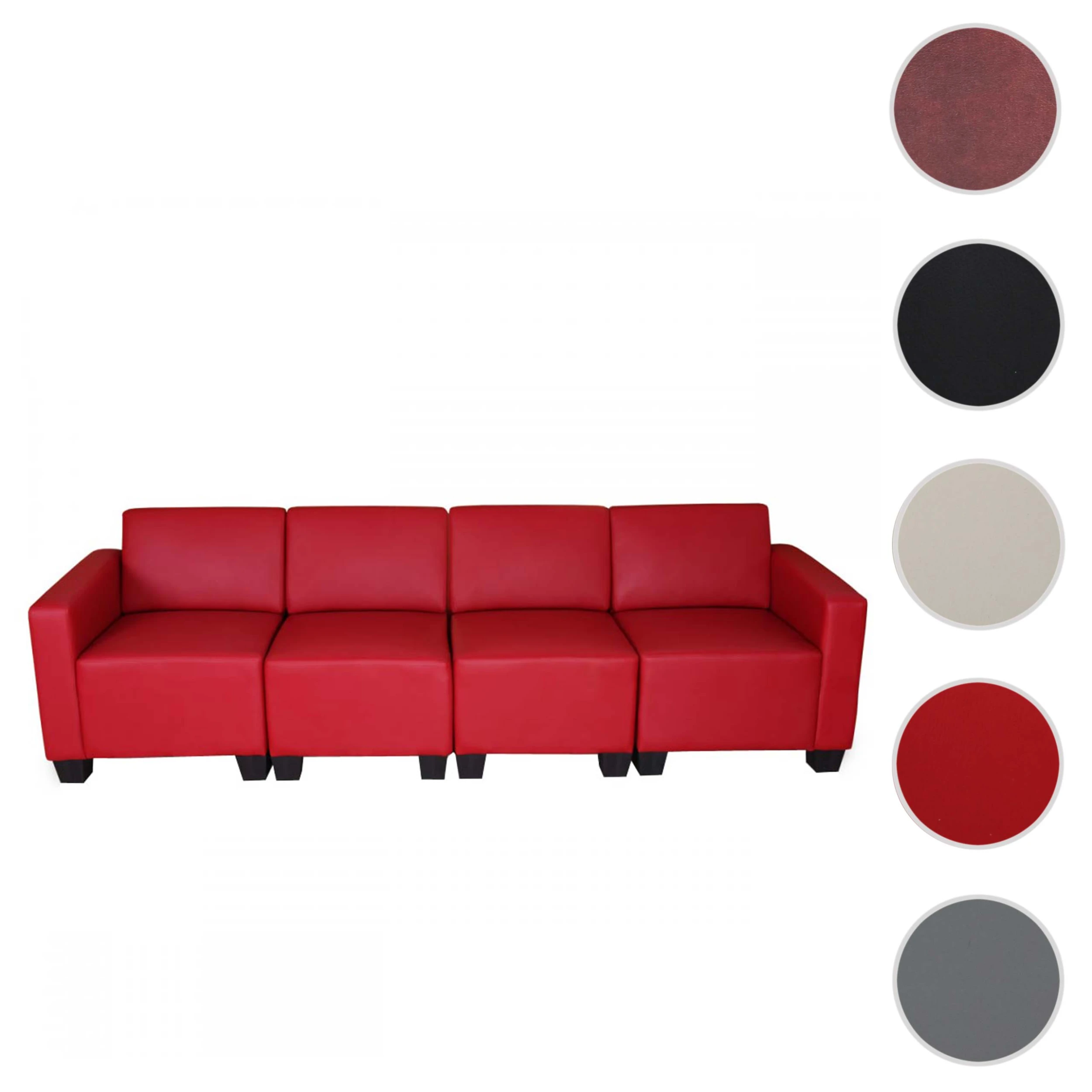 MCW Modular 4-Sitzer Sofa Moncalieri, Rot - Image 7